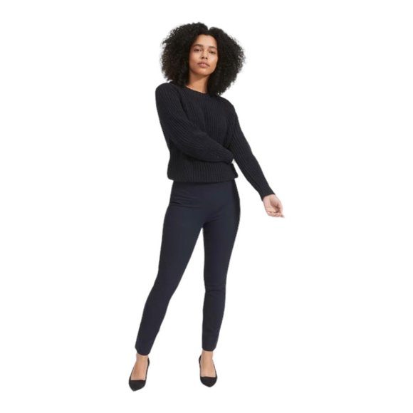 Everlane Size 2 Black Back Leg Slit Skinny Pants - Picture 1 of 10